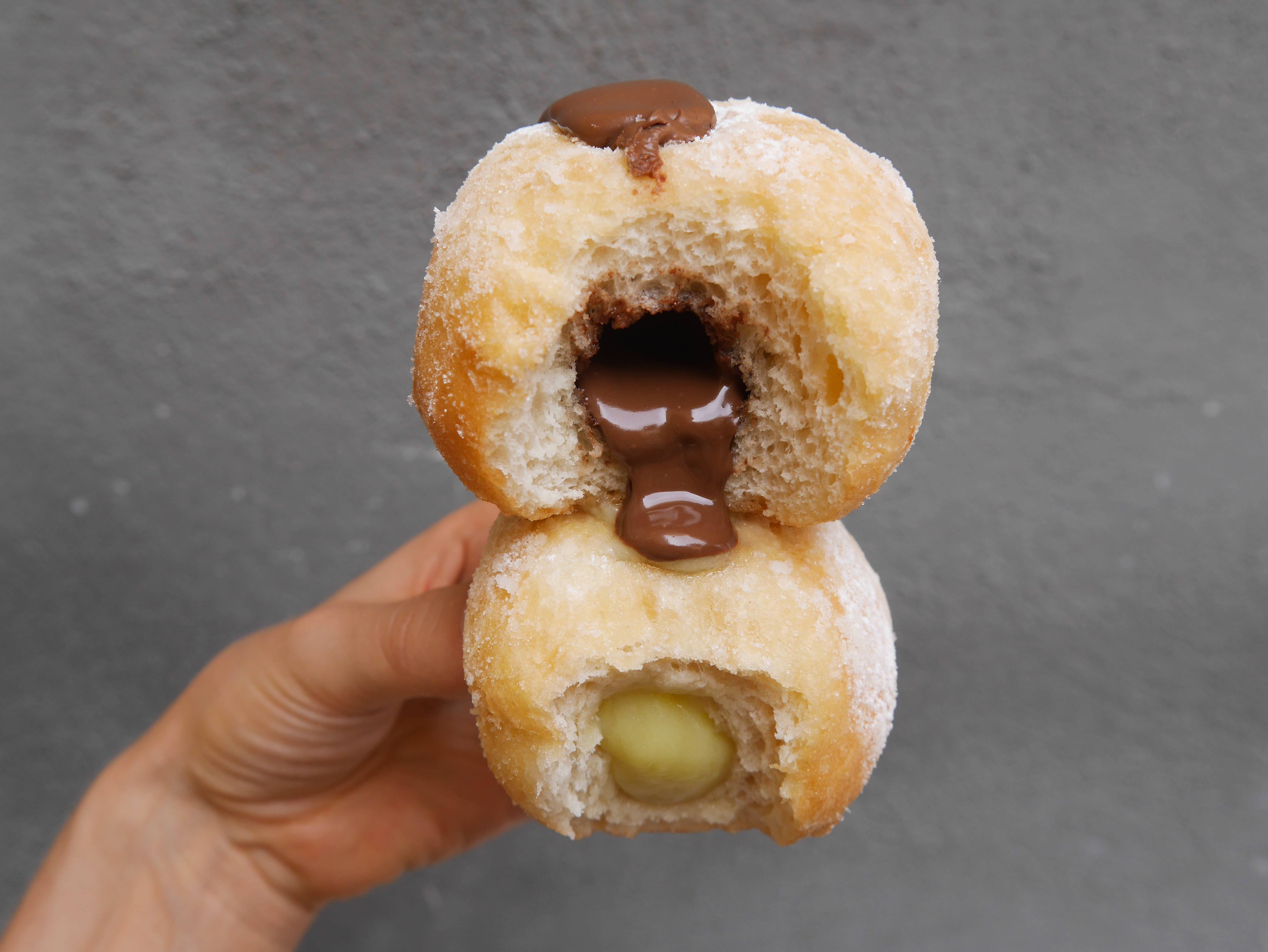 Collina Positano bakery - bombollini with lemon cream and chocolate