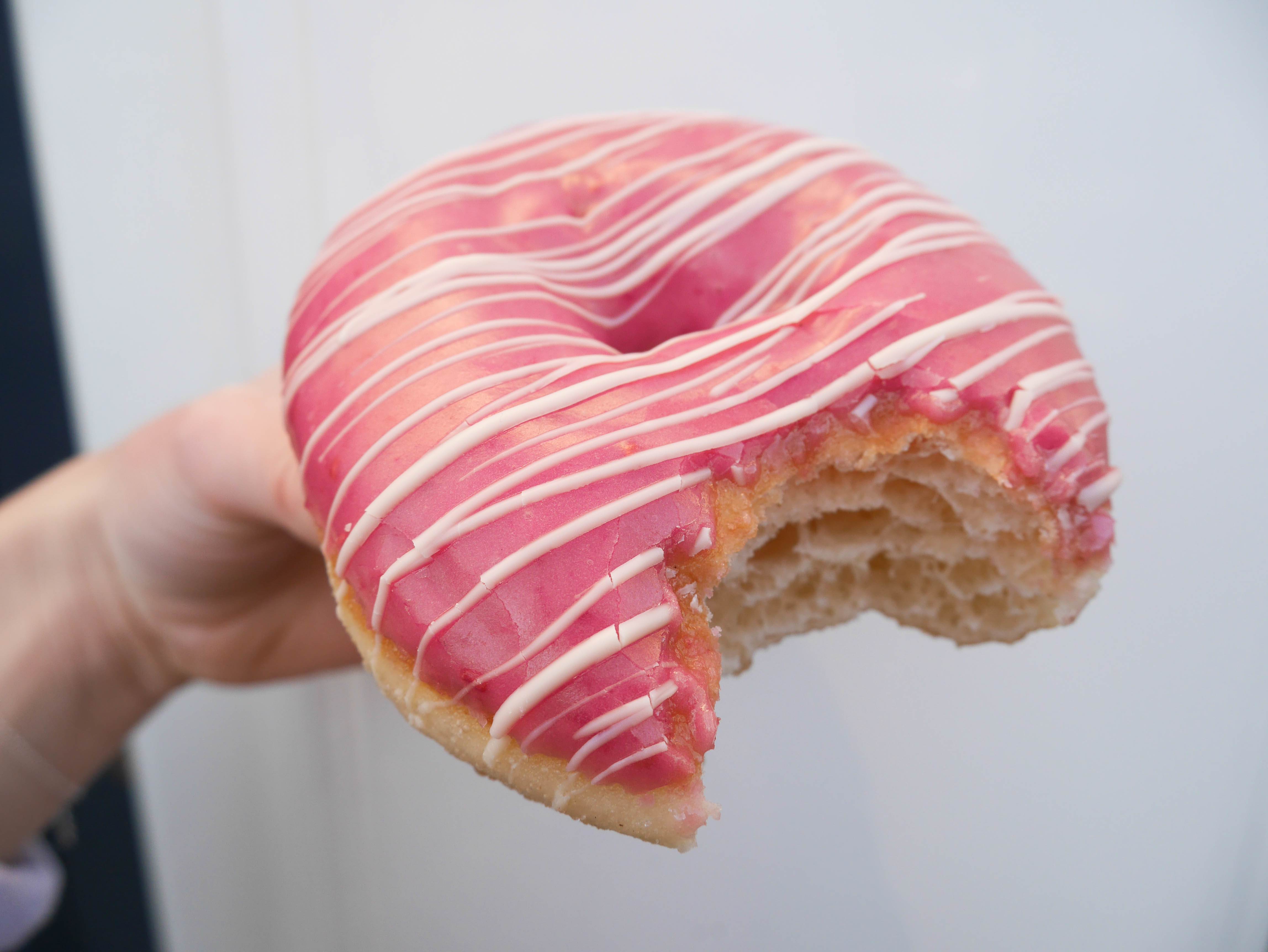 Peejays Doughnuts - berry glazed donut