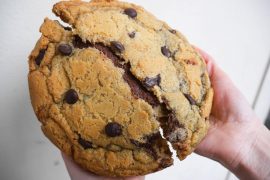 blondies kitchen - chocolate chip nutella stuffed cookie