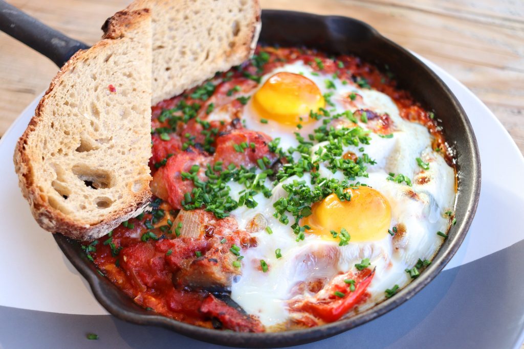 aubergine shakshuka - dropshot coffee london