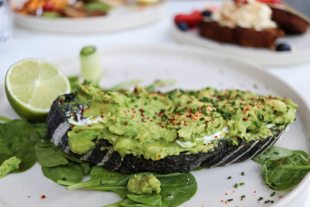 avocado on charcoal sourdough - daisy green london