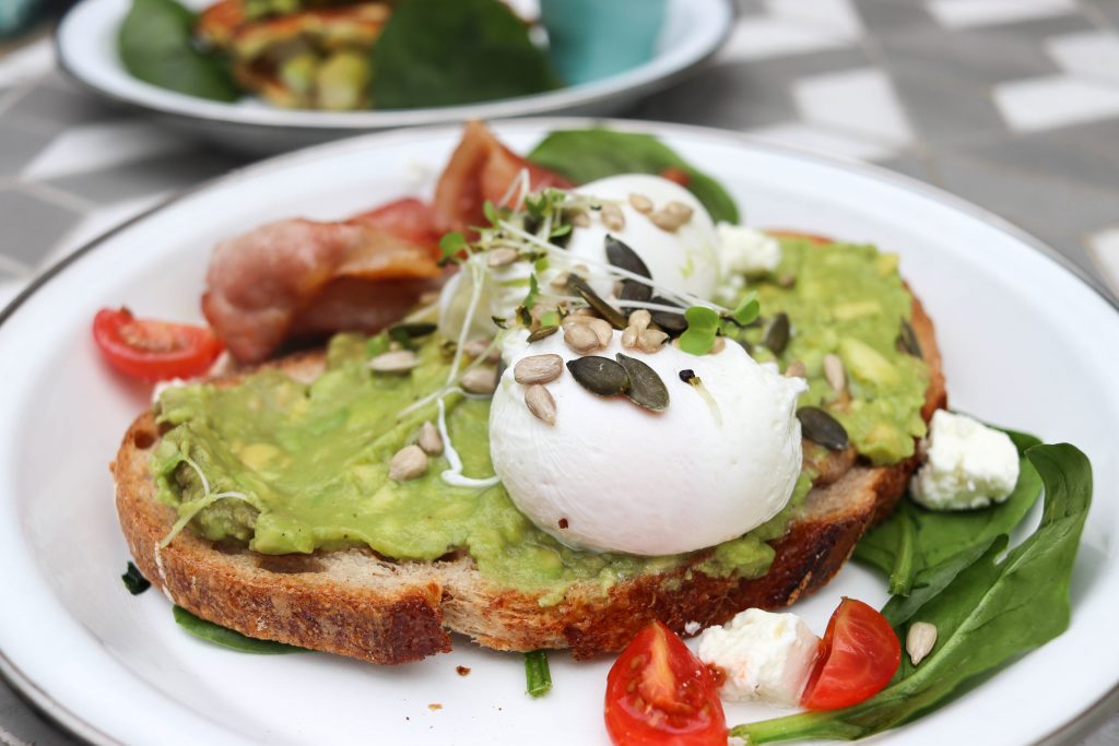 avocado toast with almond butter - social brew cafe London