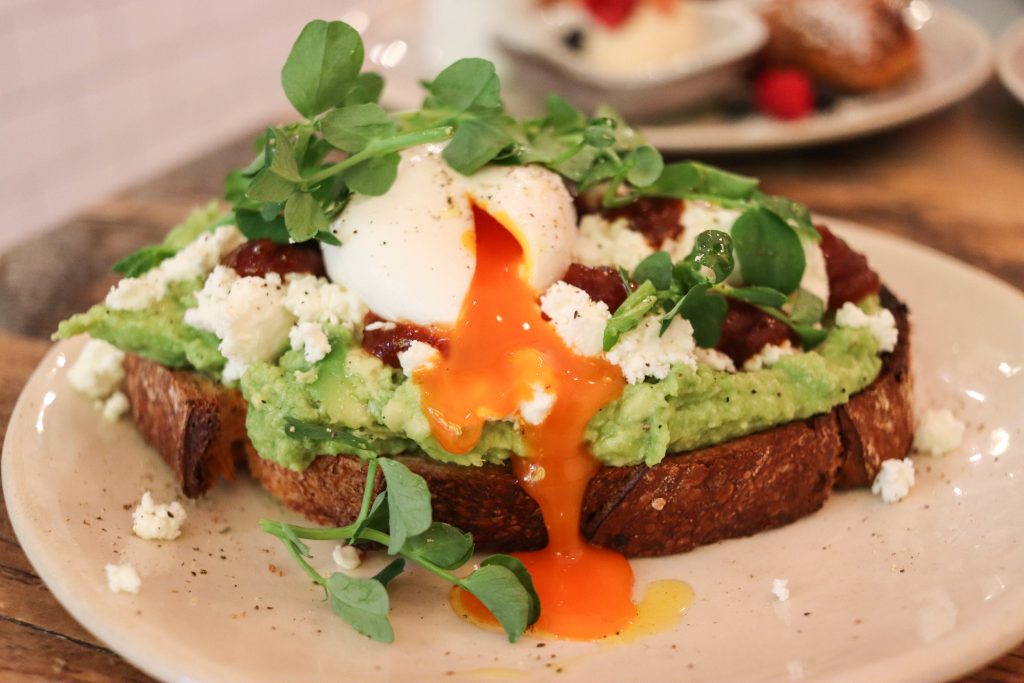 avocado toast with chilli jam - Angie's Little Food Shop London