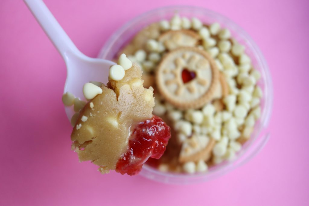 jammie dodger cookie dough - the cookie cup girls